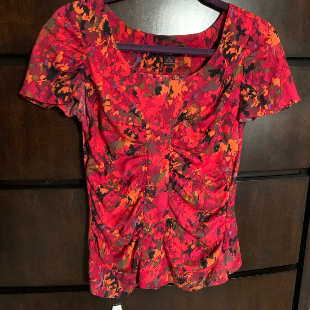 Colorful blouse from Anthropologie
